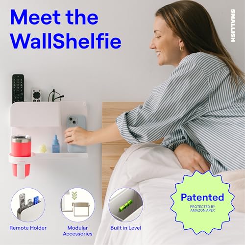 Black Floating Bedside Wall Shelf Organizer Q1255