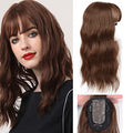 14" Dark Brown Silk Top Base Water Wave Hair Topper A304524