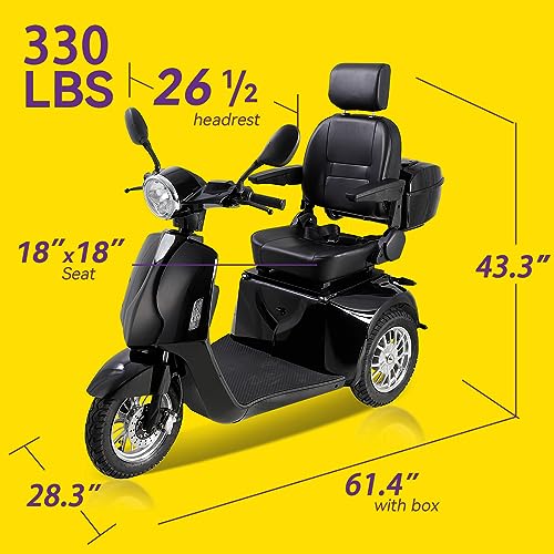 Black 60V 800W Electric Trike M838245