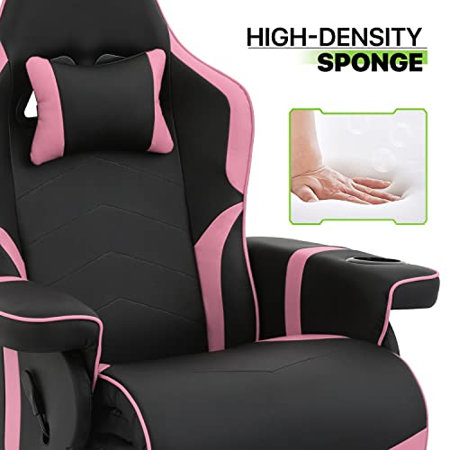 Grey PU Leather Swivel Gaming Recliner Chair with Adjustable Backrest Y167