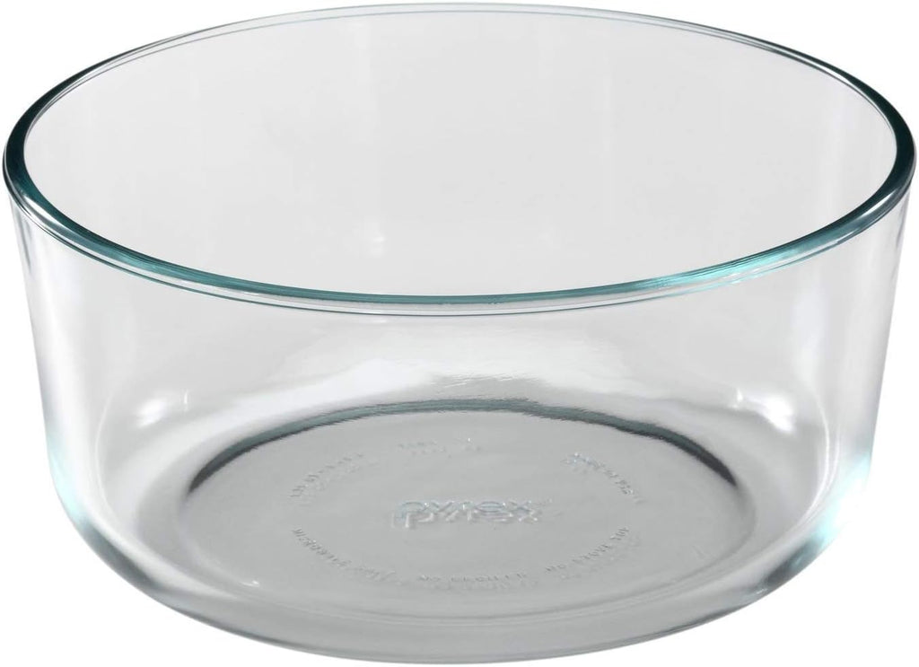 Pyrex Bundle - 4 Items: 6/7-Cup Glass Bowls, 6/7-Cup Turquoise Plastic Lids T8731