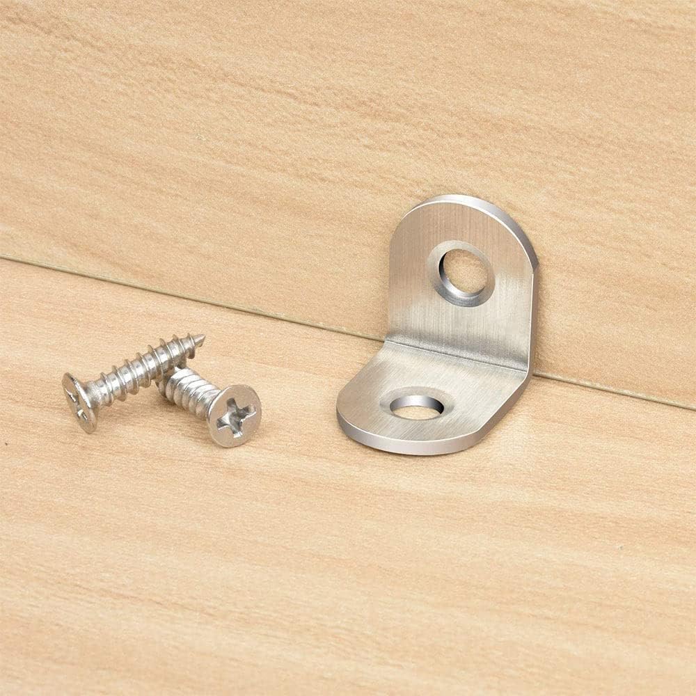 20 Pcs Stainless Steel L Shaped Corner Braces with Screws K53567