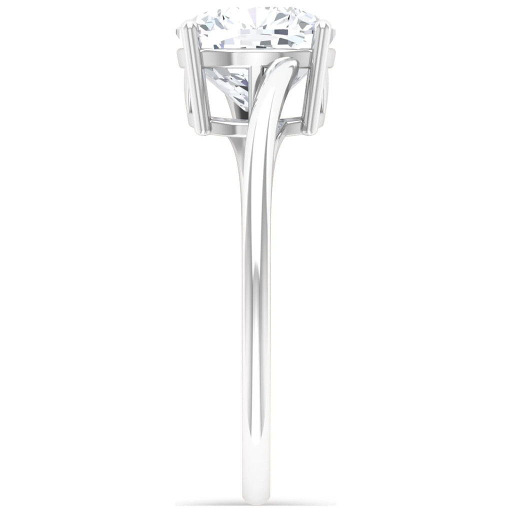 Cushion Cut Moissanite Solitaire Engagement Ring - 8 mm, 925 Sterling Silver, US 4.00 B2488