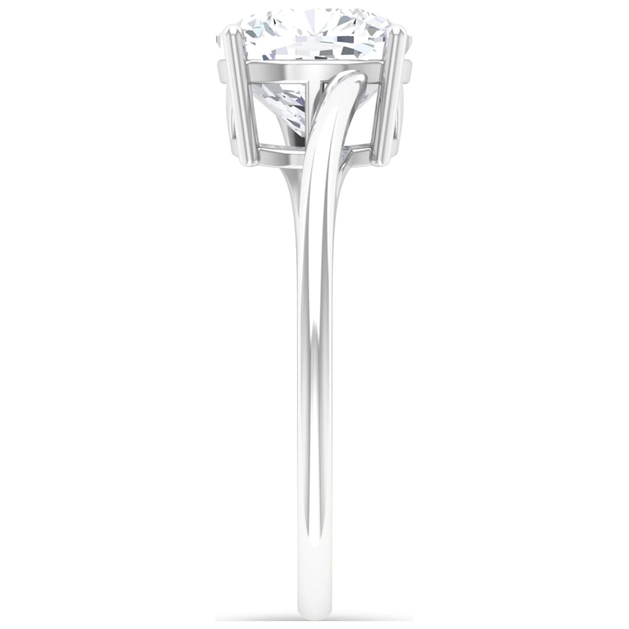 Cushion Cut Moissanite Solitaire Engagement Ring - 8 mm, 925 Sterling Silver, US 4.00 B2488