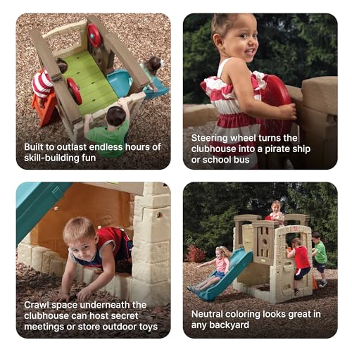 Woodland Climber Kids Playset with Slide and Climbing Wall O2361
