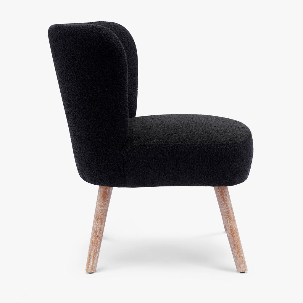 Black Boucle Accent Chair N78712