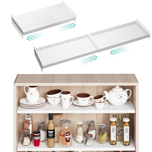 2Pack Expandable Metal Closet Shelf Organizer A1354