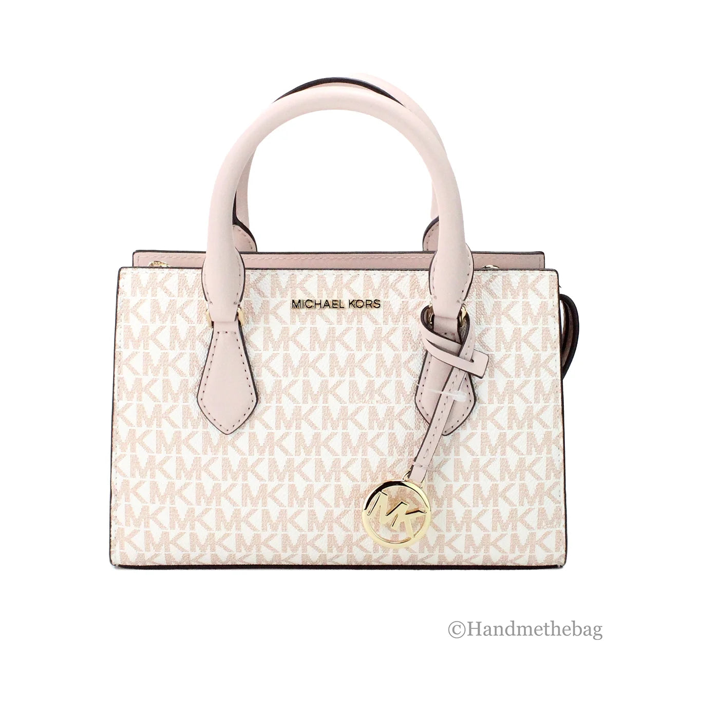 White Rose Gold PVC Satchel Purse Bag Y634