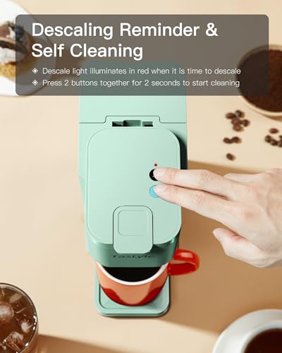Mini Compact Single Serve Coffee Maker for K Cup and Ground L5153