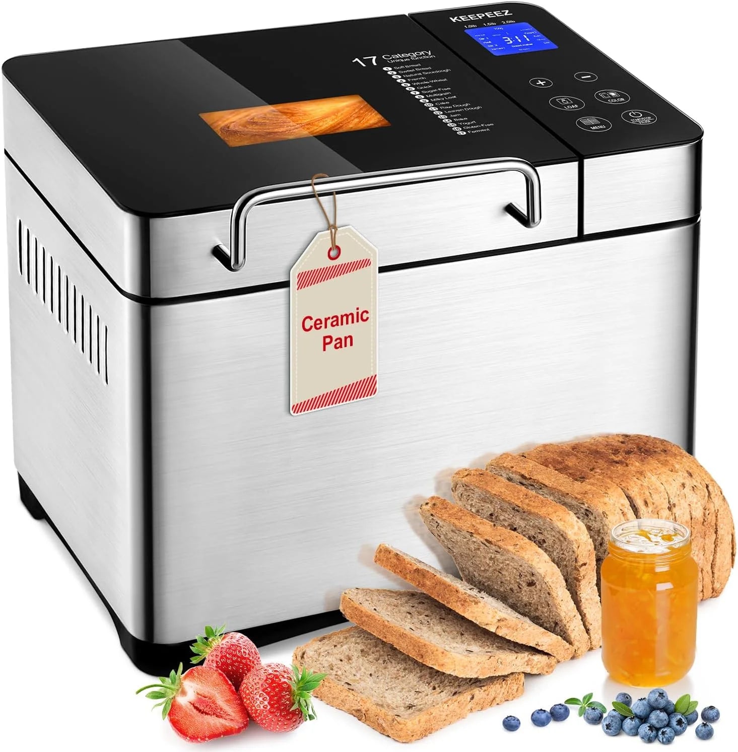 2LB Stainless Steel Bread Maker with Ceramic Pan L40441