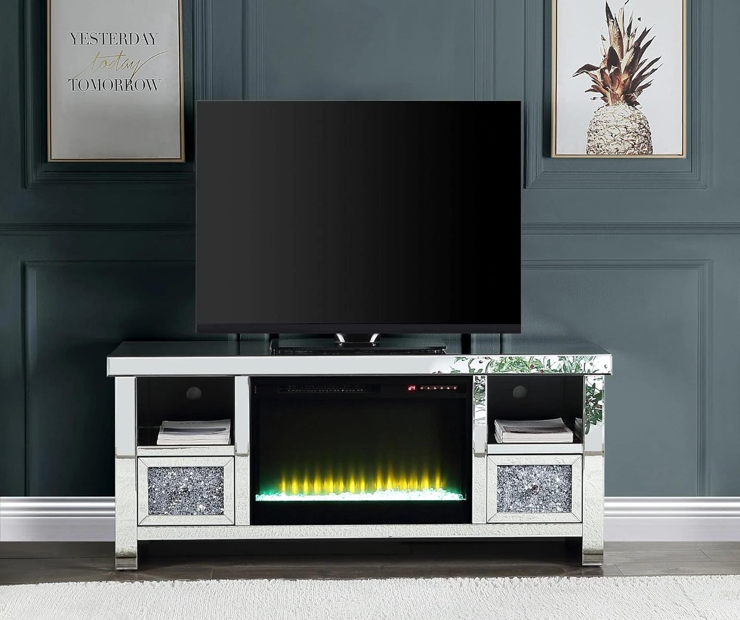 Glass Fireplace TV Stand C761
