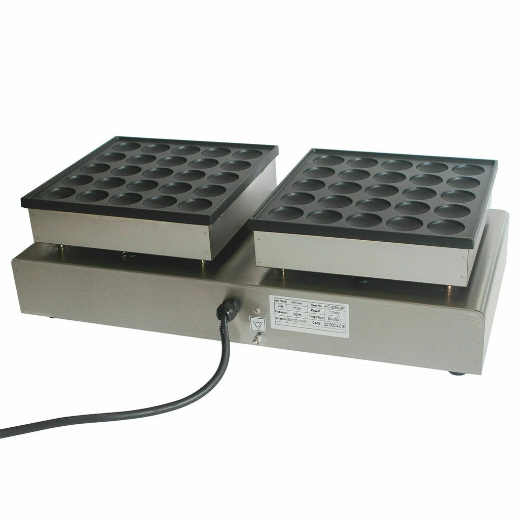 1600W 25 + 25 Pcs Mini Stainless Steel Nonstick Waffle Maker I7660