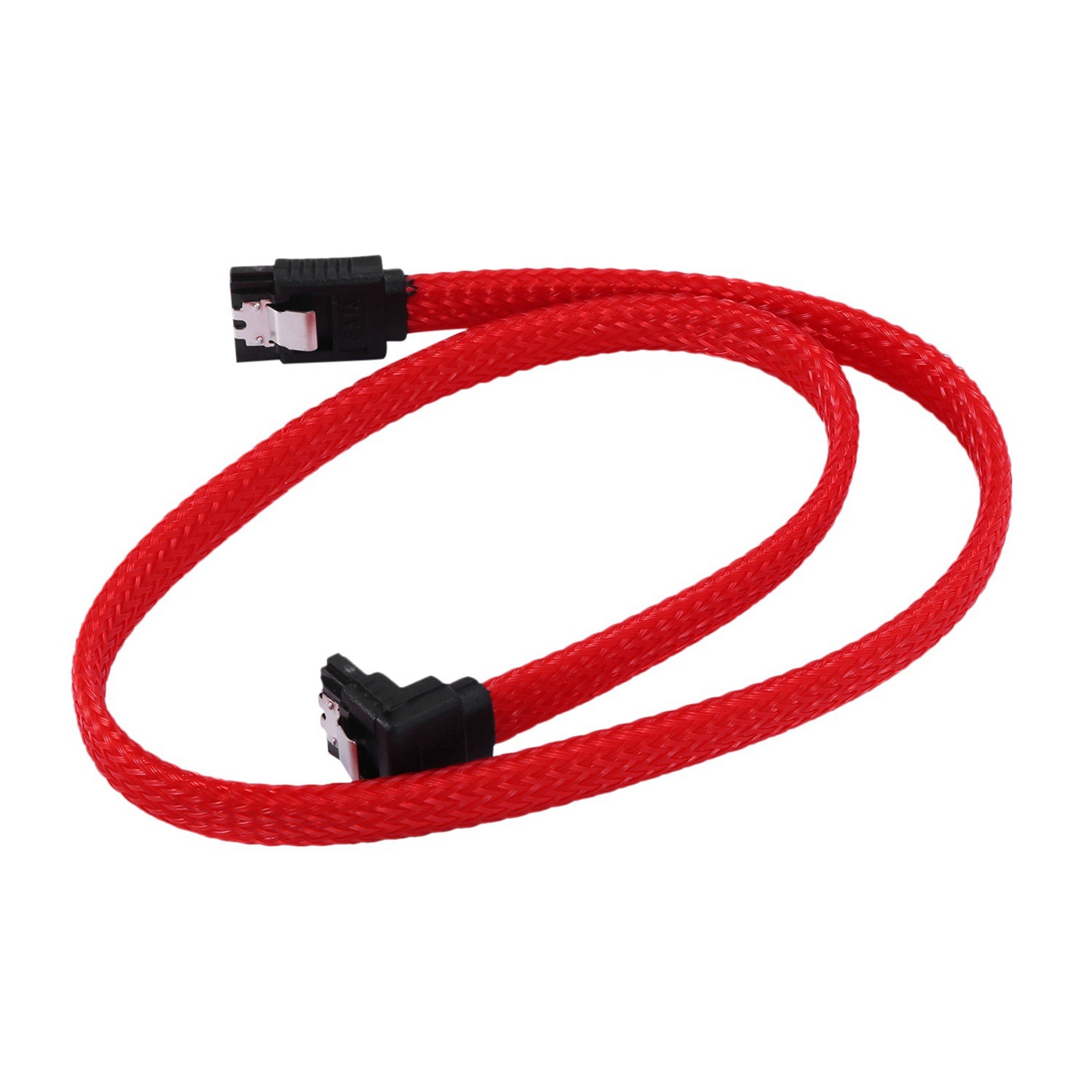 5x 3.0 SATA3 7Pin Data Cable Right Angle 6Gb/S SSD Cables with Nylon Sleeved 50CM H97918