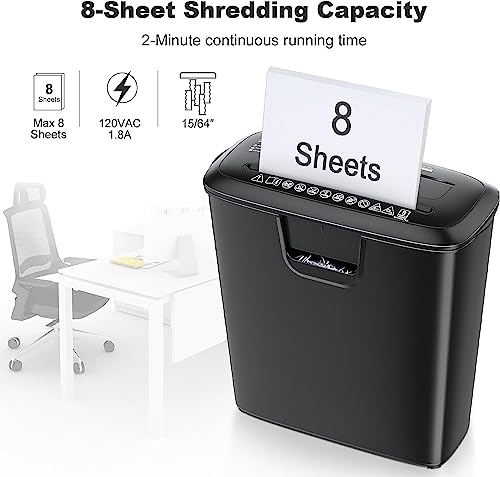 8-Sheet StripCut Paper Shredder with 3.4 Gallons Wastebasket Y849531