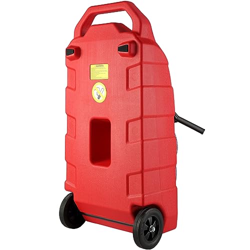 16 Gallon Portable Fuel Storage Tank with Nozzle Rubber Wheels T375