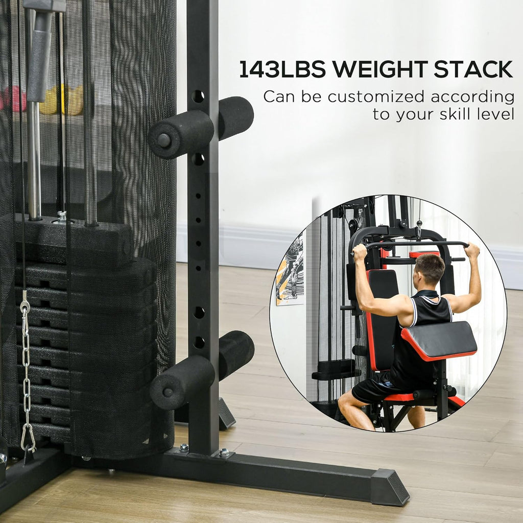 Multi Gym Workout Station with 143lbs Weight Stack M830