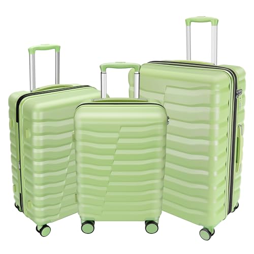 3-Piece Hardshell Luggage Set with Spinner Wheels, TSA Lock, Light Avocado Green (20+24+28 inch) H73537