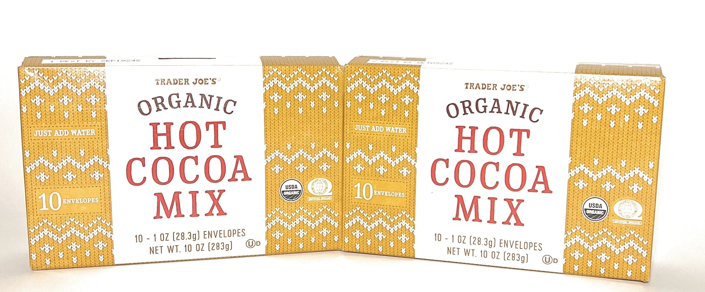 Organic Hot Cocoa Mix 10 Oz Box - 10 Envelopes per Box (Pack of 2) Y212