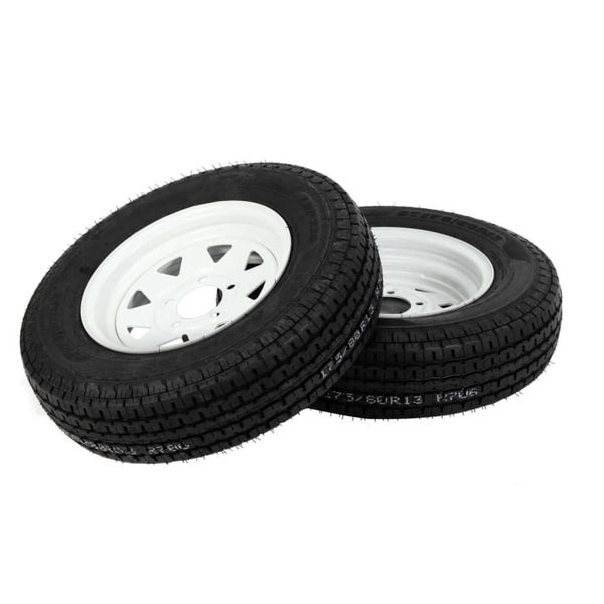 2-Pk Trailer Tire & Rim ST175/80R13 13" Load C 5 Lug White Spoke E17308