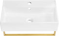 22" Wall-Mount Bathroom Sink with Brushed Gold Towel Bar Z435