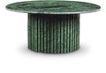 Art Deco Coffee Table with Marble, 36" W x 36" D x 16" H, Green I389993