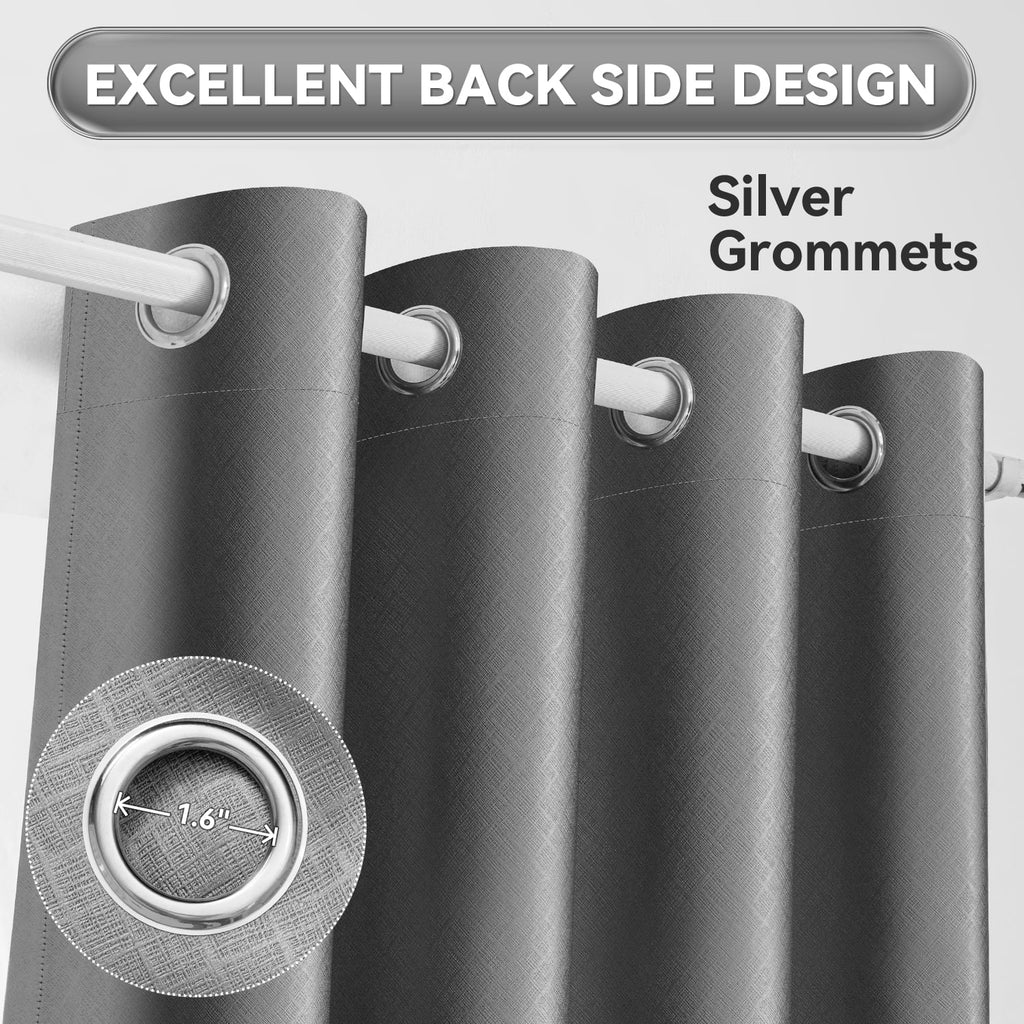 Gray 52x84 inch 100% Blackout Curtain Single Panel C6821