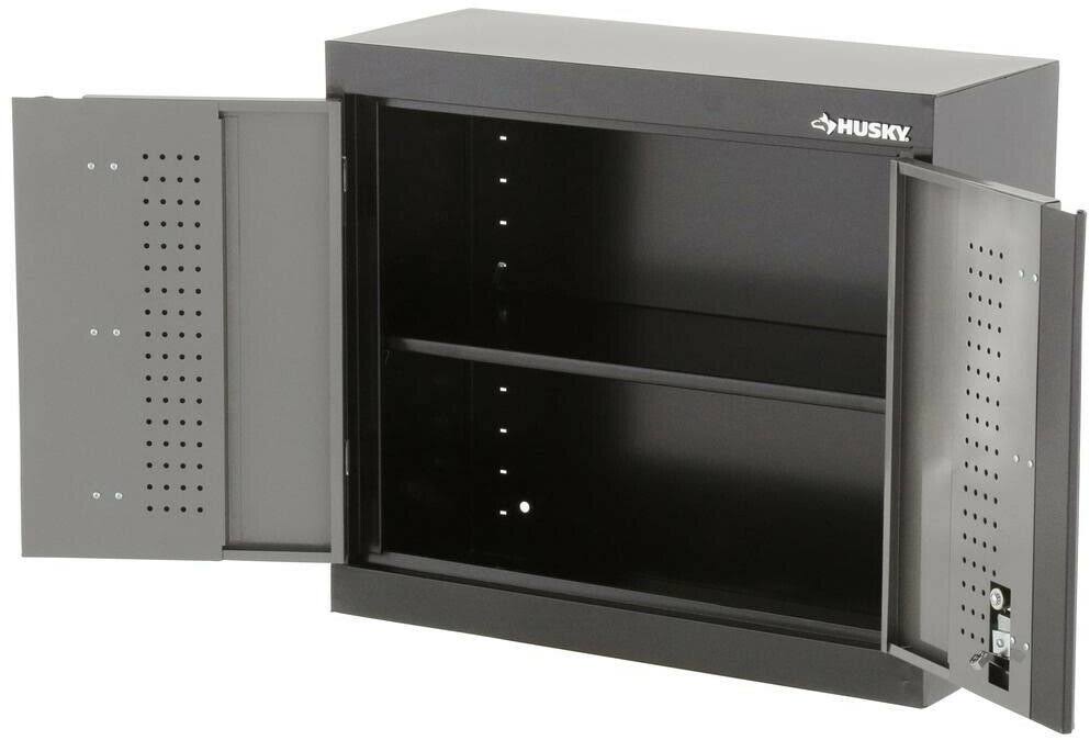 Black Steel Garage Wall Cabinet U98419