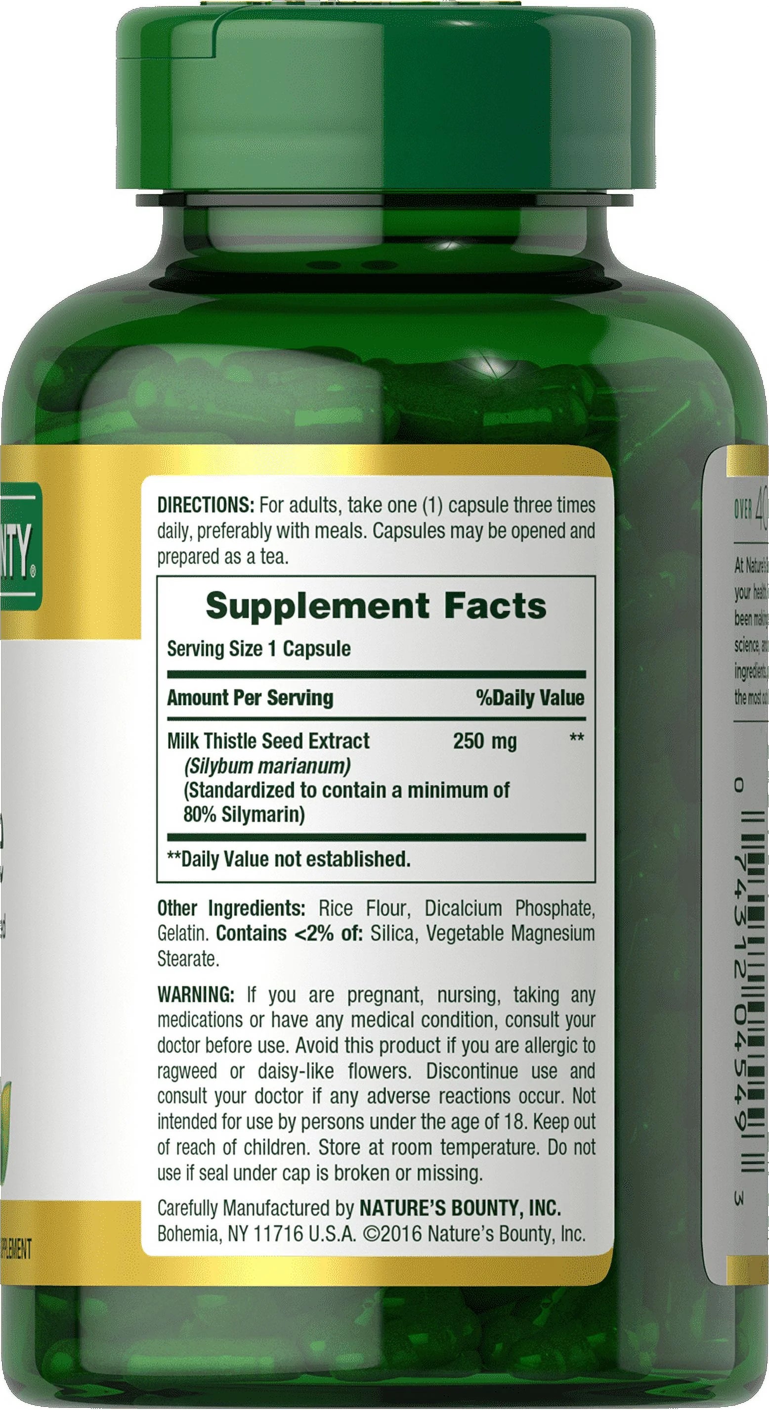 Milk Thistle 250 mg Capsules, 200 Ct C76709