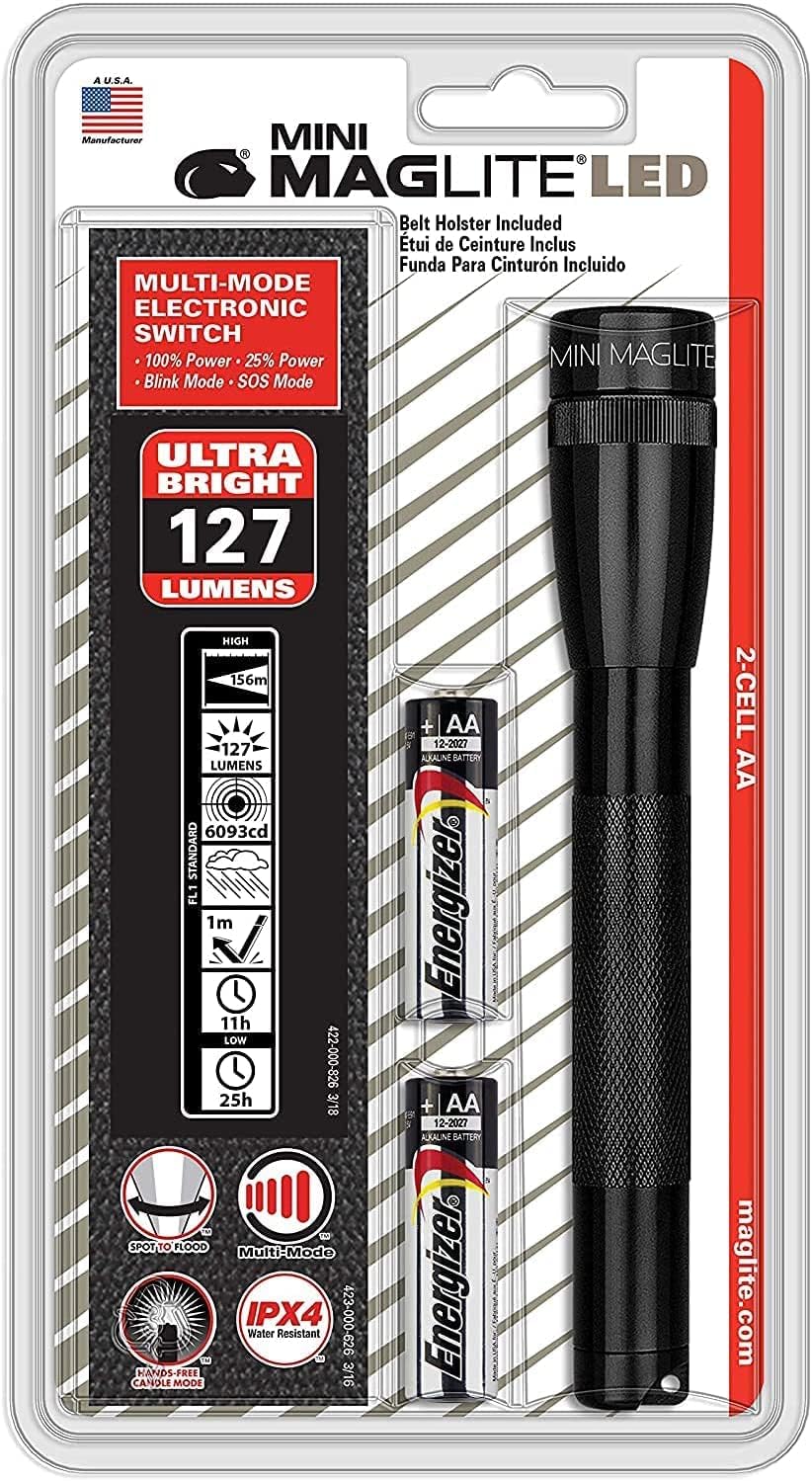 Black Aluminum 2 AA Flashlight V304
