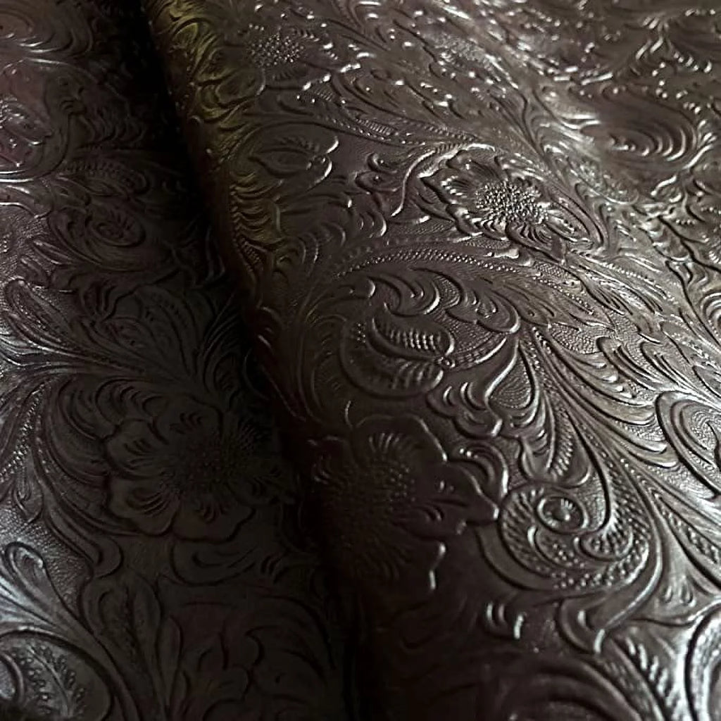 Burgundy Faux Leather Fabric K5728