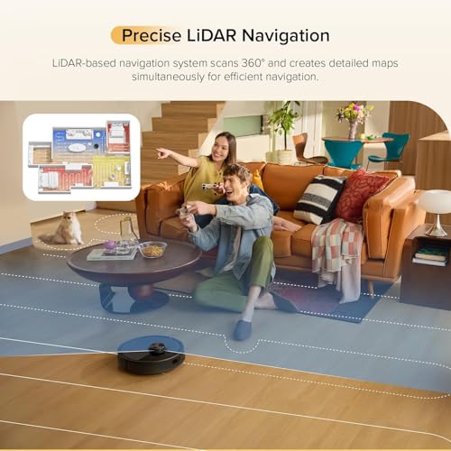 Black Robot Vacuum and Mop with Self-Emptying O751