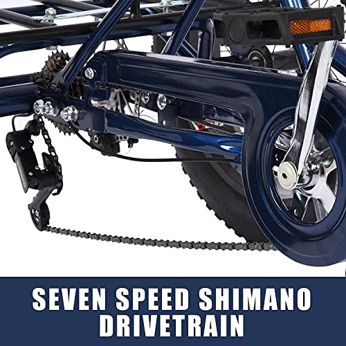 20 Inch 7 Speed Fat Tire Adult Tricycle with Shopping Basket X451