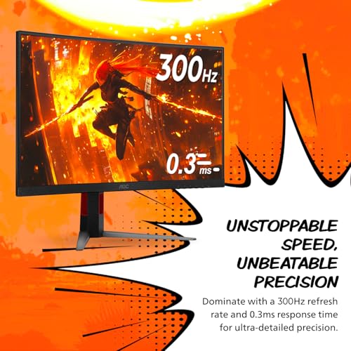 32" Curved Frameless Gaming Monitor 2K QHD 1500R VA 180Hz 0.5ms K6514