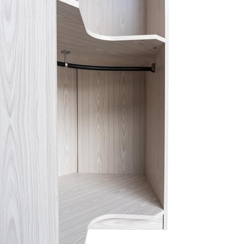 Gray Corner Wood Wardrobe E12658