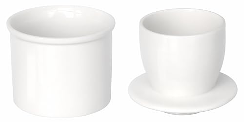 White Ceramic Butter Dish with Lid Q4199