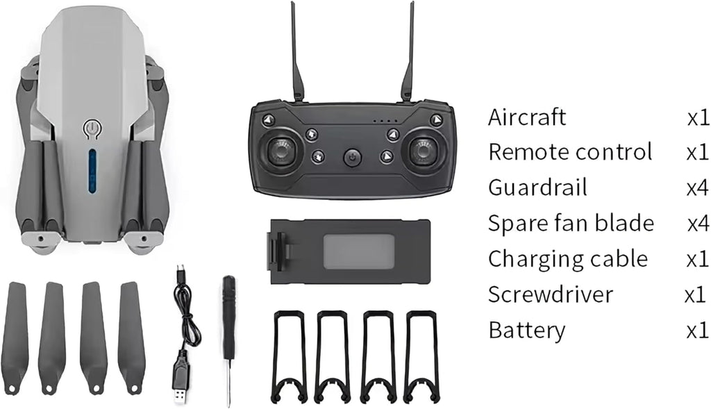 Black Foldable RC Helicopter Drone with 1080P Dual HD Camera Y4467