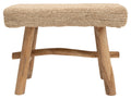 Woven Mendong Covered Stool with Teak Wood Legs Z247