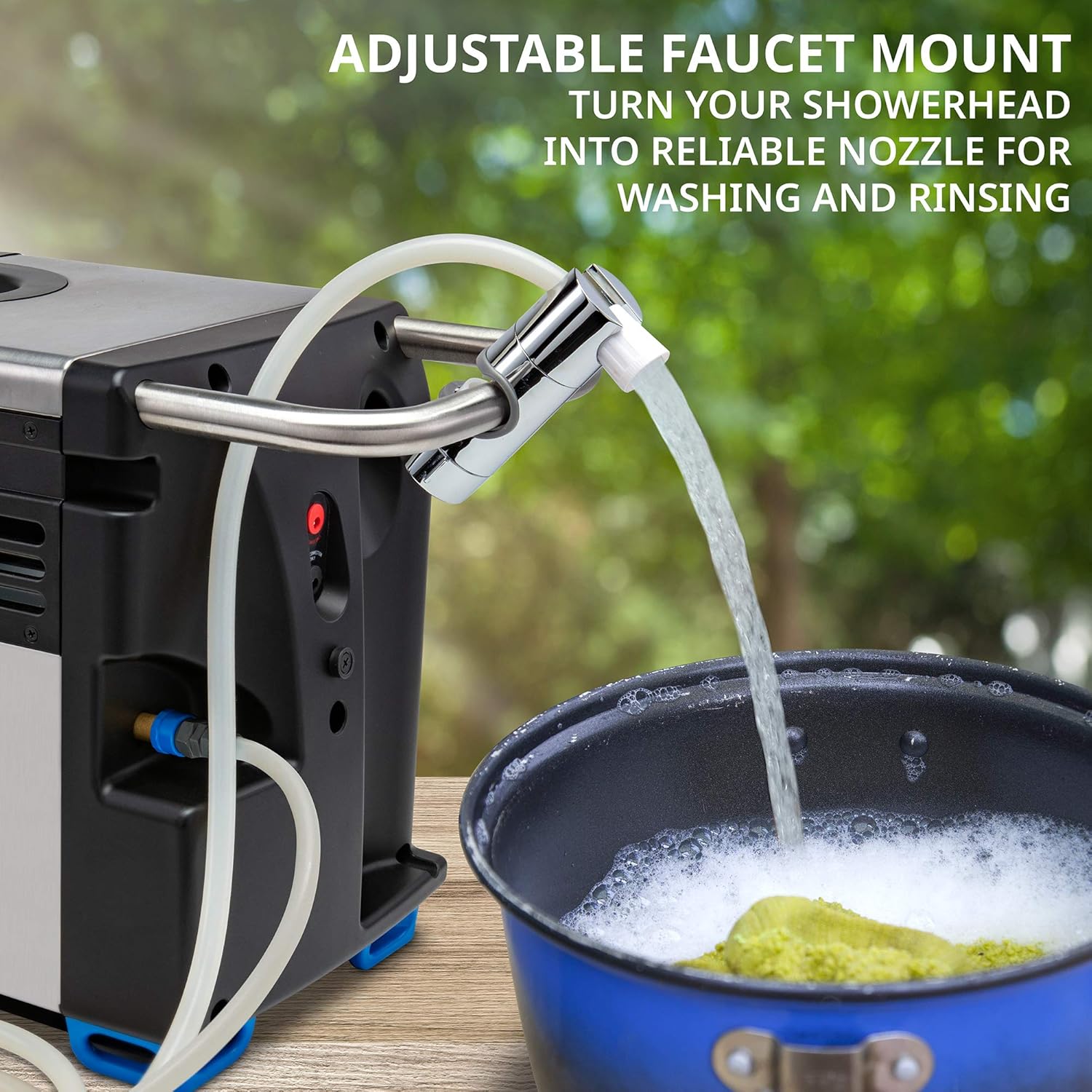 Portable Propane Water Heater & Shower Pump with Built-in Battery, Compact Outdoor System with Carry Case W970