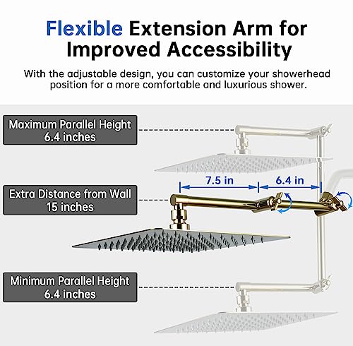 All Metal 12 Inch Rainfall Shower Head with Handheld Spray Combo, 71 Inches Stainless Steel Hose, Oil Rubbed Bronze J37514