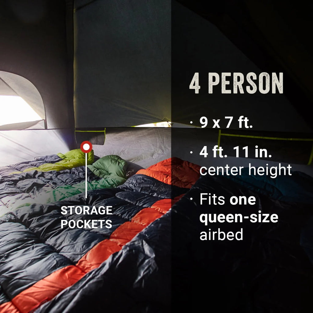4-Person Dark Room Dome Camping Tent with Screen Room P825
