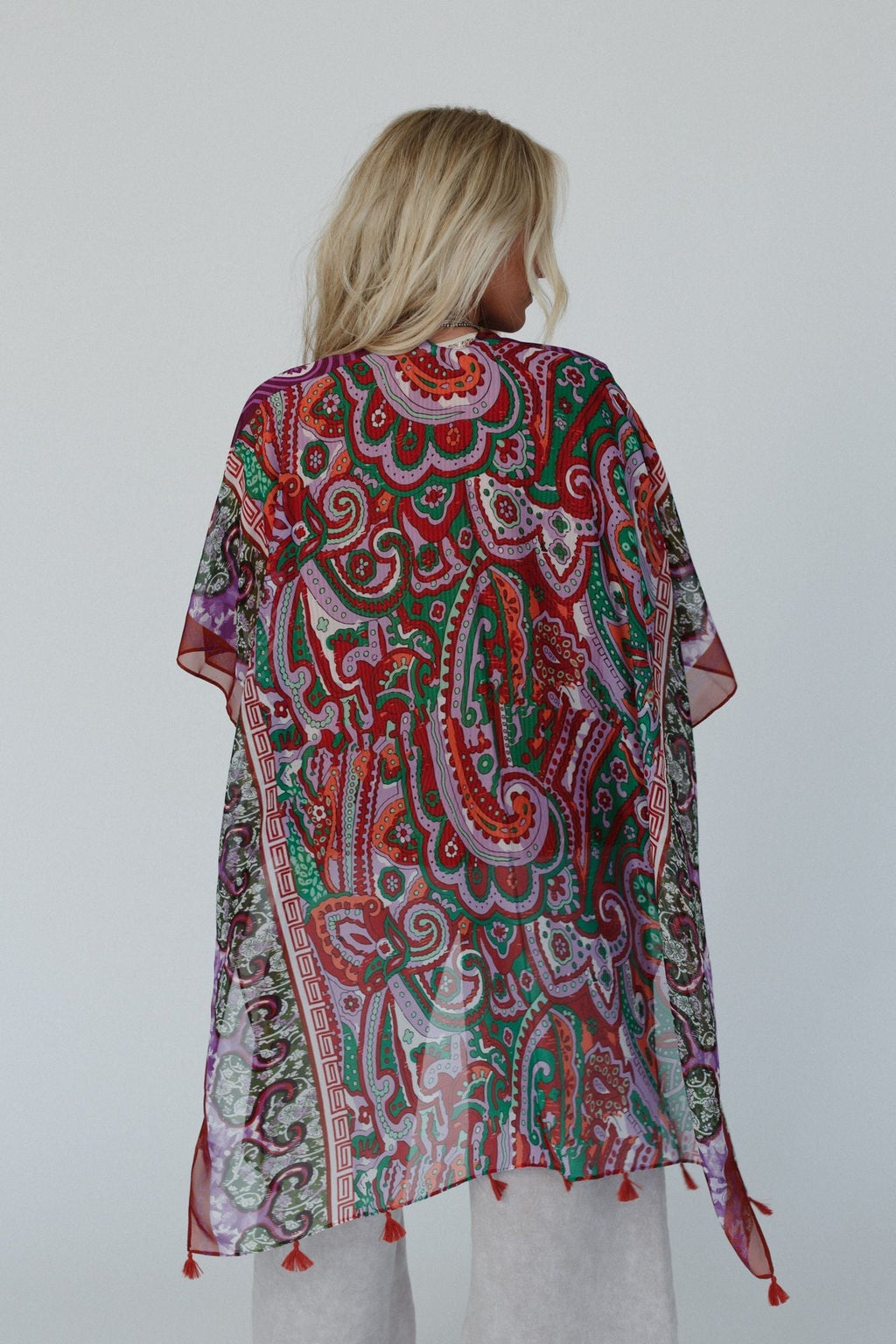 Tabitha Floral Kimono - Maroon