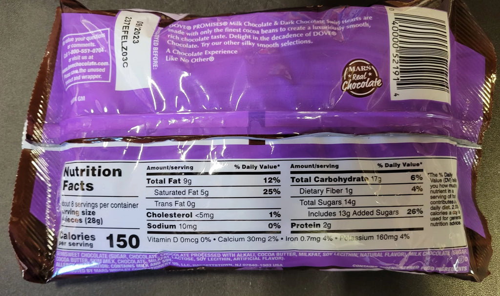 Dark Chocolate 8.87 oz bag and Milk and Dark Chocolate Swirl 7.94 oz bag, 2 bag gift bundle F437755