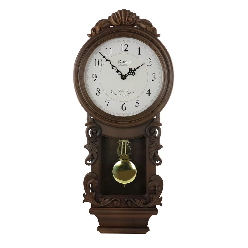 Chestnut Chiming Pendulum Wall Clock O990205