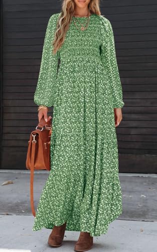 Long Sleeve Flowy Floral Maxi Dress Q530