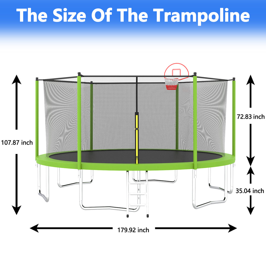 1300LB 15FT Trampoline with Enclosure P660