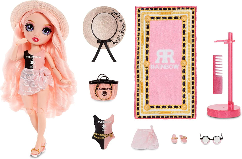 Pink Fashion Doll with 2 Designer Outfits and Pool Accessories Playset F111102