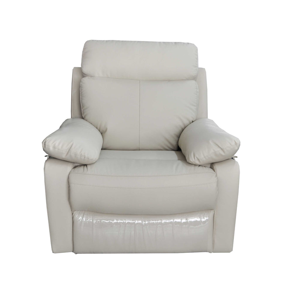 Taupe Reclining Leather Match Arm Chair W7236