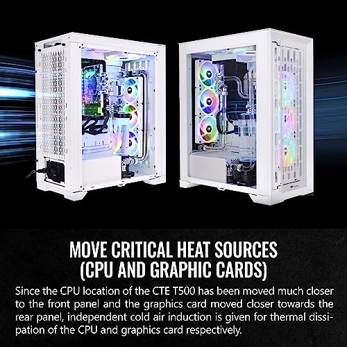 White Full Tower with Tempered Glass Front & Side Panel C1339