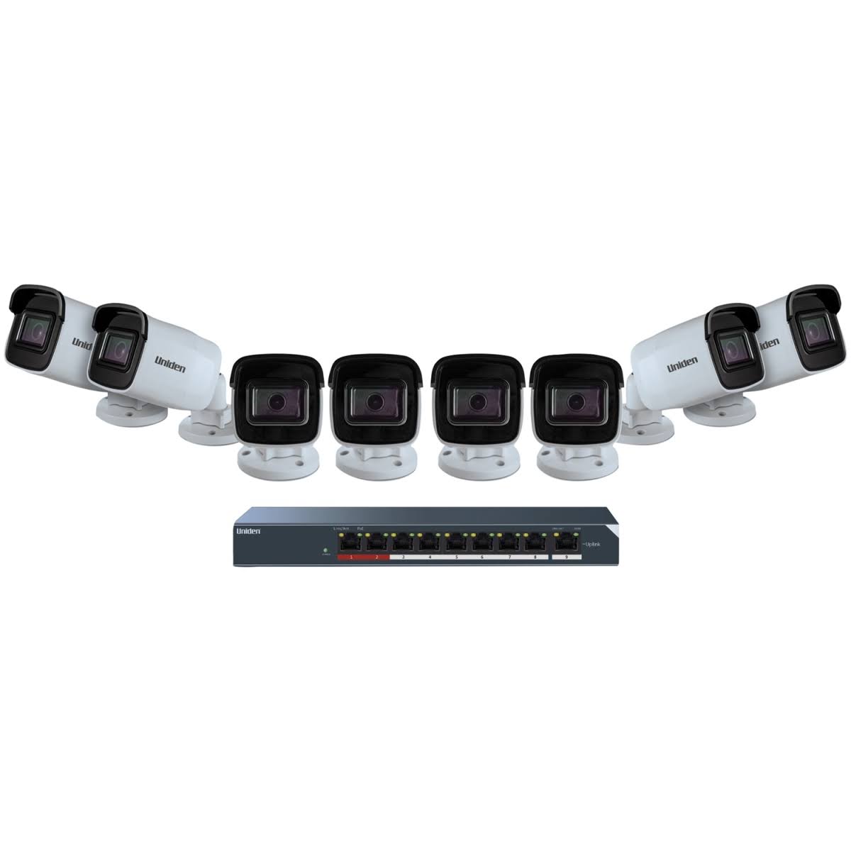 1080p 8-Camera Outdoor Security Cloud System with 9-Port PoE Switch X653