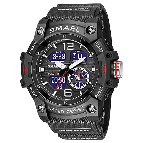 Men's Analog Sports Watch with LED Stopwatch and Dual Display R891